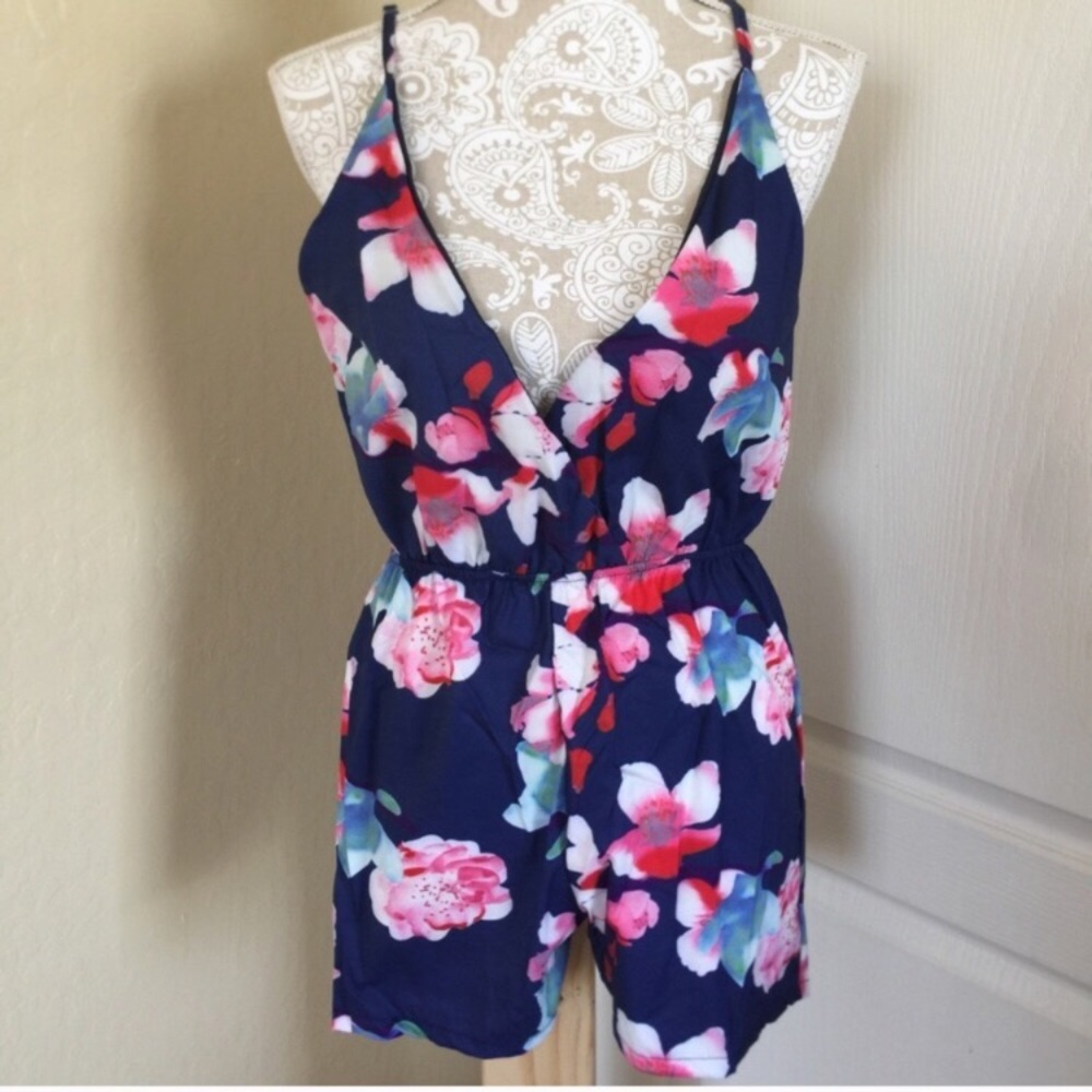 Blue Floral Romper